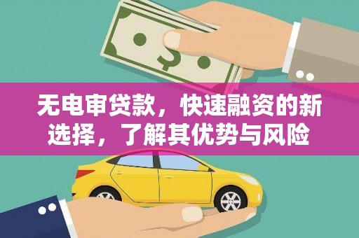 武鸣无电审贷款，快速融资的新选择，了解其优势与风险