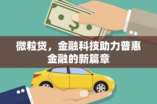 简阳微粒贷，金融科技助力普惠金融的新篇章