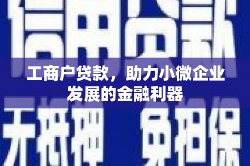晋江工商户贷款，助力小微企业发展的金融利器