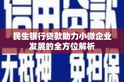 山东民生银行贷款助力小微企业发展的全方位解析