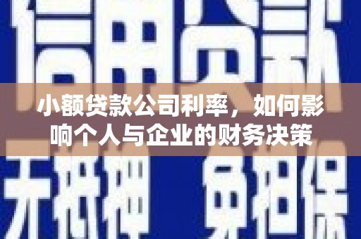 商州小额贷款公司利率，如何影响个人与企业的财务决策
