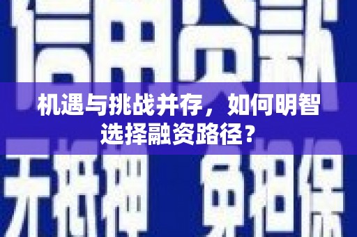龙口机遇与挑战并存，如何明智选择融资路径？