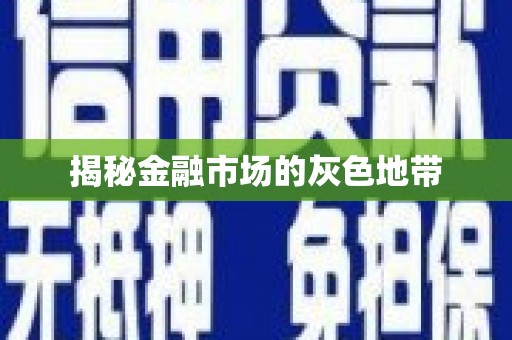 雨花揭秘金融市场的灰色地带
